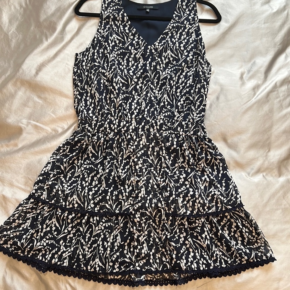 Navy Blue with tulips print